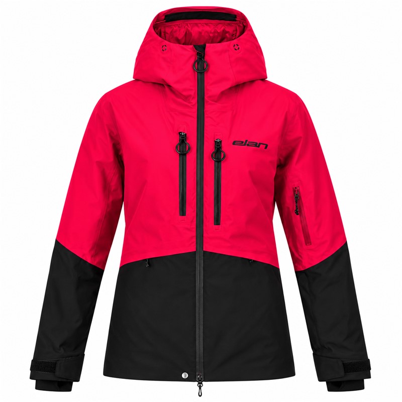 Ženska smučarska jakna ELAN ROGLA PINK v atraktivni rožnati barvi. Napredna dvoslojna konstrukcija s poliuretansko membrano zagotavlja vodni stolpec 20.000 mm in zračnost 20.000 g/m²/24 h. Jakna ima izolacijo iz 100 % recikliranega poliestra, 80 g/m² na trupu ter 60 g/m² na rokavih in kapuci, lepljene šive, vodoodporne zadrge, dvosmerno nastavljivo kapuco, žep za smučarsko vozovnico in notranjo zaščito pred snegom.