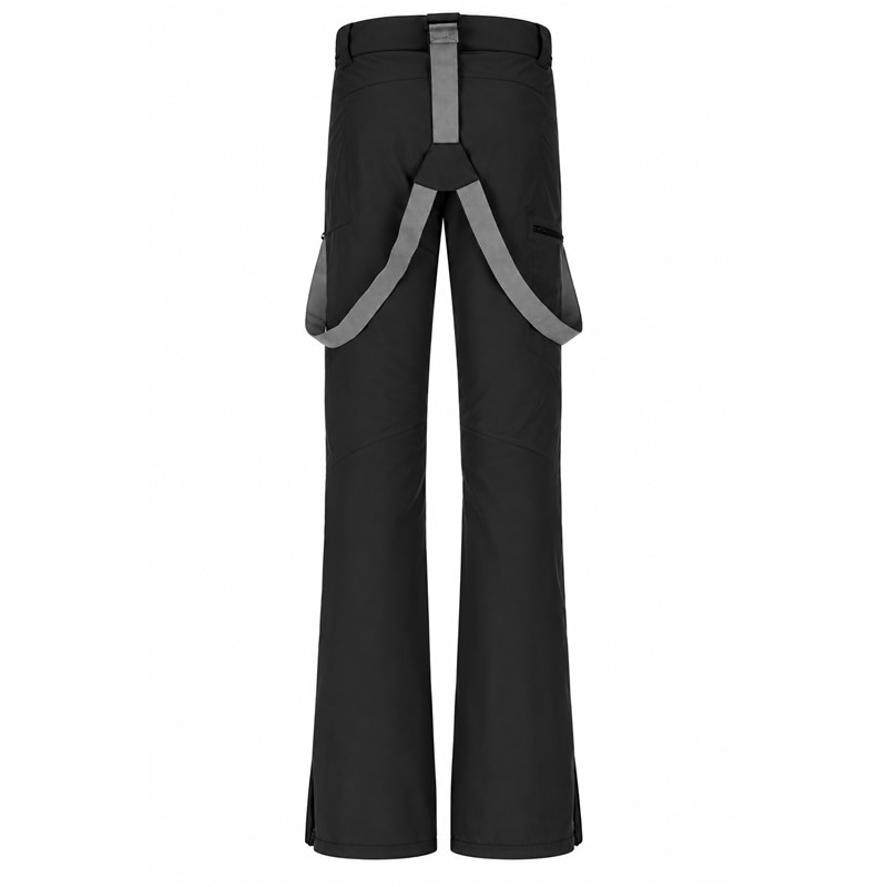 Ženske smučarske hlače 2117 KABO BLACK z vodnim stolpcem 15.000 mm in zračnostjo 15.000 g/m²/24 h. Membrana Tritech, izolacija ALTO Wool z 30 % volne in 70 % recikliranega poliestra, raztegljiv material s 45 % recikliranega poliestra, odstranljive naramnice, nastavljiv pas in notranje snežne gamaše zagotavljajo toploto, zaščito in udobje med smučanjem.