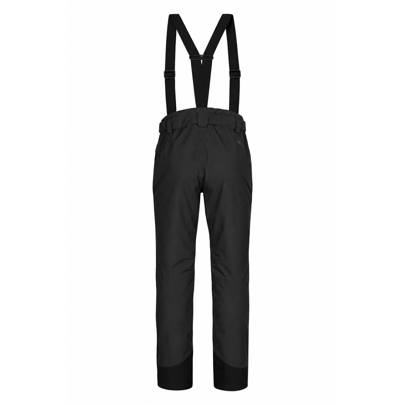 Ženske smučarske hlače HALTI Carvey II DX Black v elegantni črni barvi P99 Black. Tehnični material DrymaxX LN 4-Way Stretch zagotavlja vodni stolpec 15.000 mm in zračnost 15.000 g/m²/24 h, izolacija Microtherm Dynamic 40 g pa učinkovito toplotno zaščito. Hlače imajo snemljive naramnice, nastavljiv pas, popolnoma lepljene šive, notranje snežne gamaše, ojačitve Stretch Cordura in stegenski žep z vodoodbojno zadrgo.