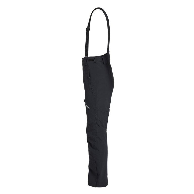 Ženske smučarske hlače TENSON Core BLACK z vodnim stolpcem 8.000 mm in zračnostjo 8.000 g/m²/24 h. Membrana MPC Plus, izolacija Air-Push 80 g, zunanji material s 33 % recikliranega poliestra, odstranljive naramnice, nastavljiv pas, anatomsko oblikovana kolena, ojačani zaključki hlačnic in notranje snežne gamaše zagotavljajo funkcionalnost za celodnevno smučanje