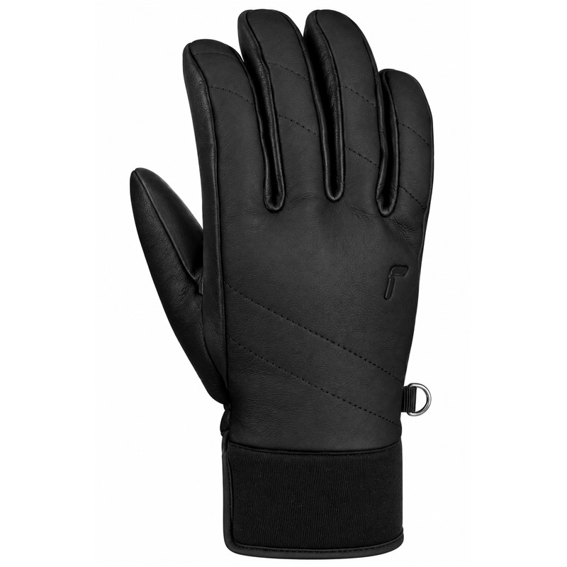 Ženske smučarske rokavice REUSCH JULIETTE v klasični črni barvi BLACK. Vrhunsko naravno ovčje usnje, izolacija PrimaLoft® Gold, mehka podloga MicroActive in eleganten oprijet zaključek Tight Cuff zagotavljajo izjemno toploto, udobje in prefinjen športni videz.