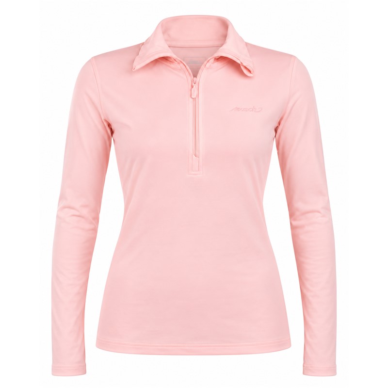 Ženski smučarski puli REUSCH PREMIUM PINK v elegantni puder roza barvi. Mehak material iz 95 % bombaža in 5 % elastana, udoben višji ovratnik in praktična kratka zadrga zagotavljajo prijetno toploto, svobodo gibanja ter vsestransko uporabnost pri smučanju in v prostem času.