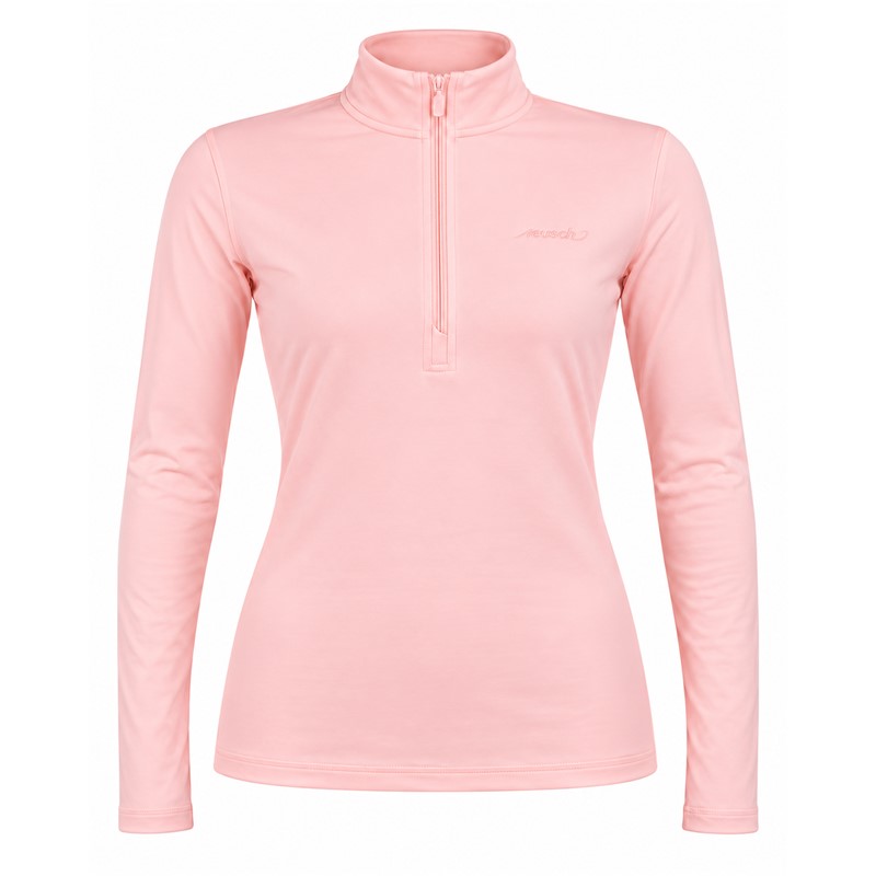 Ženski smučarski puli REUSCH PREMIUM PINK v elegantni puder roza barvi. Mehak material iz 95 % bombaža in 5 % elastana, udoben višji ovratnik in praktična kratka zadrga zagotavljajo prijetno toploto, svobodo gibanja ter vsestransko uporabnost pri smučanju in v prostem času.