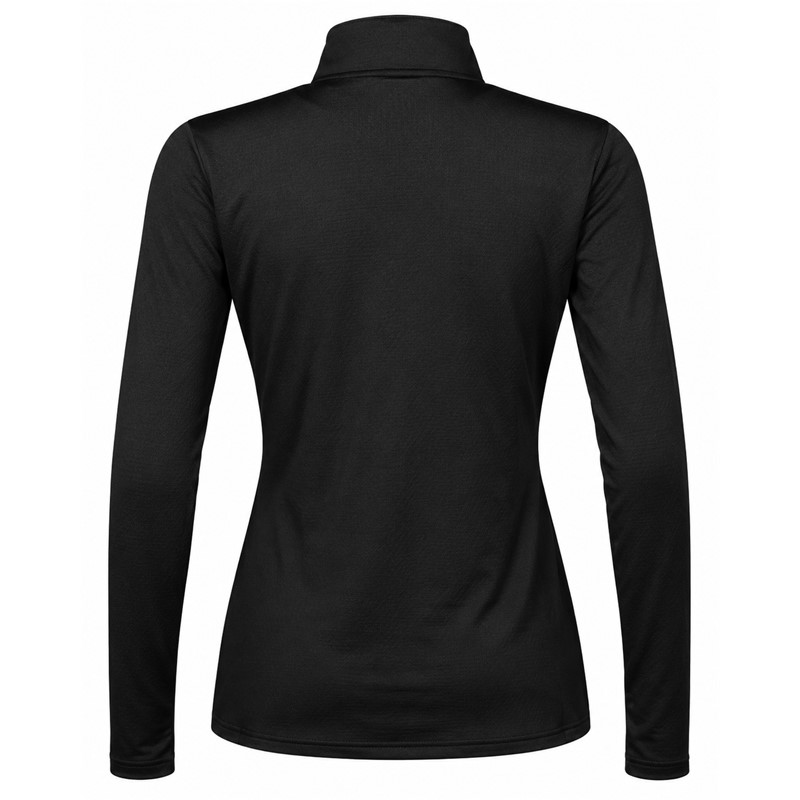 Ženski tehnični smučarski puli HALTI JAAKO BLACK v elegantni črni barvi. Lahek material Active Dry Sport Knit iz 94 % recikliranega poliestra in 6 % elastana, mrežasto strukturirana notranjost ter visok ovratnik zagotavljajo učinkovito odvajanje vlage, zračnost in svobodo gibanja pri smučanju, pohodništvu ter drugih športnih aktivnostih.